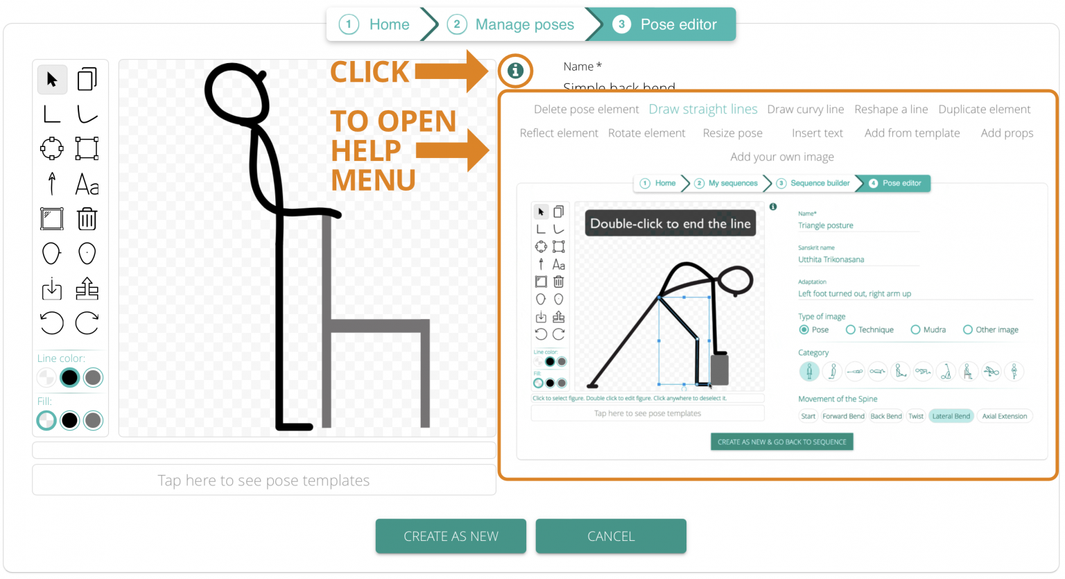 Edit any yoga pose on the spot - Sequence Wiz
